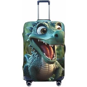 WSOIHFEC Cartoon dinosaurus Print Bagage Cover Elastische Wasbare Koffer Cover Anti-Kras Bagage Case Covers Reizen Koffer Protector bagage mouwen Voor 18-32 Inch Bagage, Zwart, S