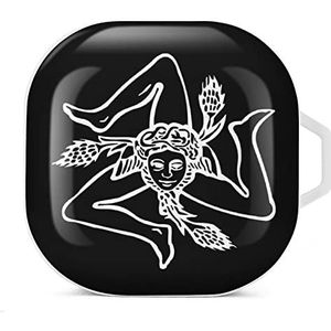 Siciliaanse Trinacria oordopjes hoesje compatibel met Samsung hard shell beschermhoes wit stijl