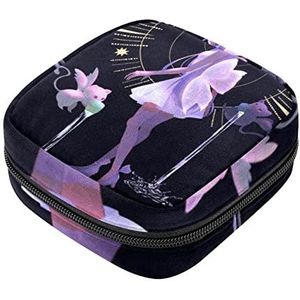 Kleine make-uptas,draagbare make-uptas,cartoon meisje etnische stijl,Travel Makeup Case Organizer for Women with Zipper