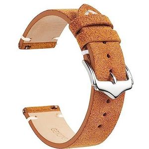 Vervanging Verstelbaar Horlogebandje Suède lederen horlogeband 20/22 mm vervangende horlogeband (Size : Light Brown)