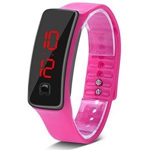 LED-polshorloge, elektronisch display Sportpolshorloge Digitaal sporthorloge, digitaal horloge Duurzaam polshorloge voor mannen Dames(Pink)