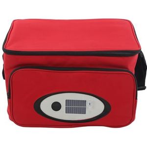 Luidspreker ijskoeltas, 2000 mAh USB comfortabele sfeer op zonne-energie, bouwluidspreker, ijspakket, 600D polyester, PEVA LED voor op reis (rood)