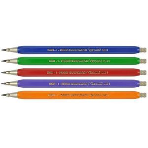 KOH-I-NOOR Valpotlood vulpotlood set van 5 op kleur gesorteerd plastic potloodhouder 5211