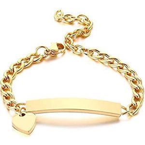 Armbanden, Personaliseer babynaamarmband Figaro-ketting Gladde Bangle Link Goudkleurig Geen vervaging Veiligheidssieraden (Color : No Engarved Gold 5)