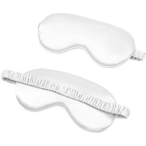 UYFRD Geïmiteerde zijden ooglapje, schaduw, slaap, oogmasker, ooglapje, reizen, relaxhoes, oogschaduw, gezondheid, slaapschild, zachte oogverzorgingshulpmiddelen (wit, 2 stuks)