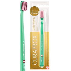 Curaprox CS 12460 Fluweelzachte Tandenborstel – Verzorging Van Tandvlees | Ultrazachte Reiniging Met 12.460 Filamenten | Enkele Verpakking, Lichtgroen-roze