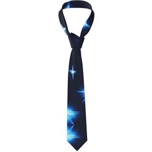 GerRit Cartoon Blue Star Casual Tie voor heren, *#bedrukte stropdas, gemakkelijk te onderhouden, geschikt voor dagelijks, feest, bal en feest, enz., Zwart, Eén maat