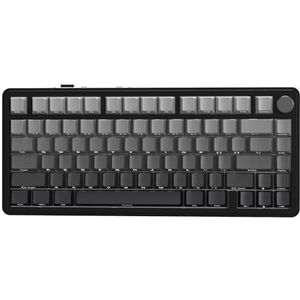 ATTACK SHARK X85 pakking Mechanisch toetsenbord met knop, 75% (BT5.0/2.4G/USB-C) Draadloos gamingtoetsenbord en vijflaagse vulling, RGB, 5000mAh, hot-swappable PBT-toetsenbord met zijprint (zwart)