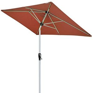 Doppler Active Auto Tilt 210x140 - zwengel parasol ideaal voor het balkon - regenafstotend - knikbaar - ca. 210x140 cm - Terracotta