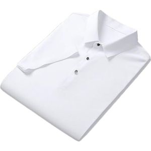 Mannen Zomer Revers Solid Polos Shirts Mannen Losse Korte Mouw T-Shirt Mannen Golf Casual Shirts Tops Mannen Kleding, Wit, 3XL