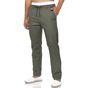 INDICODE Heren Veneto Pants | Stoffen broek van linnen & katoen Army XL