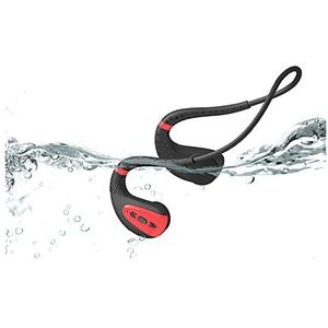 Zwemhoofdtelefoon Beengeleiding Hoofdtelefoon Waterdicht Oortelefoon Draadloos Zwemmen Nekband Headset Met 8G MP3-speler Sportfiets-gaming-oordopjes (Color : Q1 RED 8GB RAM, Size : 0)
