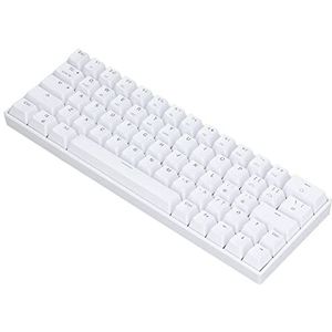 2.4G Mechanisch Toetsenbord, Draadloos 64-toetsen Gamingtoetsenbord, Ondersteuning Draadloos 2.4G/Bluetooth 3.0/5.0/Type-c Bedraad Ultracompact Bedraad Mechanisch Toetsenbord met(Blauwe schakelaar)