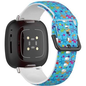 Sport-zachte band compatibel met Fitbit Sense / Sense 2 / Versa 4 / Versa 3 (decoratieve kerstversiering) siliconen armband accessoire