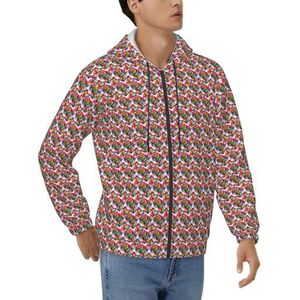 WOmeng Regenboog Rose Bloem Print Heren Hoodie Ademend Casual Sportkleding Werk Comfortabele Lange Mouw Sweatshirt, Zwart, S