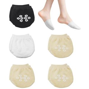 HDGSAFD 5 paar halve sokken, traditionele damessokken, dameskleding, elastische compressiesokken, antislip, onzichtbare sokken voor hoge hakken (huidkleur, zwart, wit), huidskleur, zwart, wit,