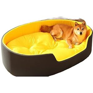 Hondenmand Pet Bed House Slaapbedden voor grote middelgrote kleine honden Zachte wasbare hondenkennelmat Huisdierbed (Color : Yellow, Size : XXL-L110xW70cm)
