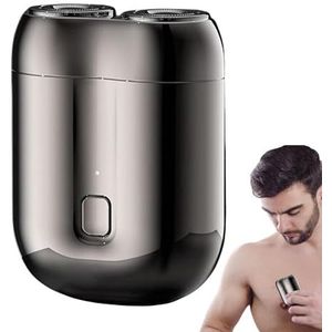 Reisscheerapparaten voor mannen - 2024 dubbelkoppig gezichtsstormscheerapparaat - zakformaat gezichtsstormscheerapparaat, waterdicht elektrisch scheerapparaat, oplaadbaar voor thuis, auto