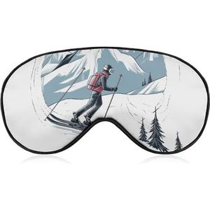 Ski-thema slaapmasker, licht blokkerend oogmasker, comfortabel en zacht, oogbedekking met elastiek, geschikt voor mannen en vrouwen, geschikt voor reizen en slapen