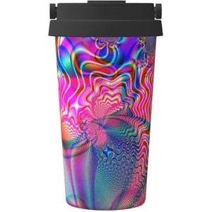 Kleurrijke Thing Print Reizen Koffie Mok Lekvrije Thermos Mok Geïsoleerde Tumbler, voor Kantoor Camping