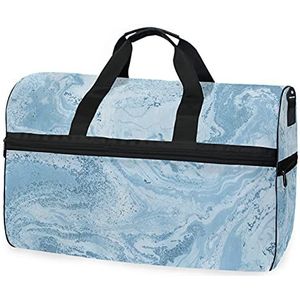 Artistieke prachtig stijlvolle blauwe sporttas met schoenencompartiment Weekender Duffel Reistassen Handtas voor Vrouwen Meisjes Mannen