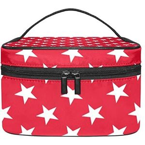 Make-up Organizer Bag, Reizen Make-up Tas Organizer Case Draagbare Cosmetische Tas voor Vrouwen en Meisjes Toiletartikelen Rode Stras, Meerkleurig, 22.5x15x13.8cm/8.9x5.9x5.4in