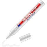 edding 750 lakmarker - wit - 1 verfstift - ronde punt 2-4 mm - verfstift voor markeren en labelen van metaal, glass, steen of plastic - hittebestendig, permanent, veegvast en watervast