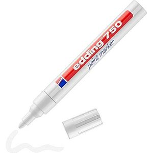 edding 750 lakmarker - wit - 1 verfstift - ronde punt 2-4 mm - verfstift voor markeren en labelen van metaal, glass, steen of plastic - hittebestendig, permanent, veegvast en watervast