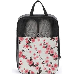 Relaxdays schoenentas reis, voor in koffer, schoenenzak, slippers, sneakers, schoenen organiser HxBxD 30x23x14 cm, grijs