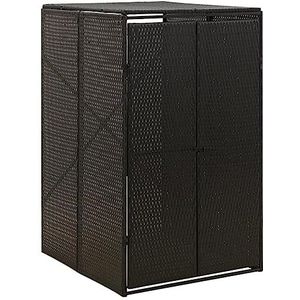 vidaXL Containerberging enkel 70x80x117 cm poly rattan zwart