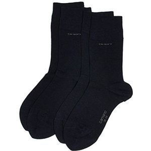 Camano Uniseks set van 2 eenkleurige katoenen sokken met versterkte hiel en teen, voor dames en heren, blauw, 35/38 EU