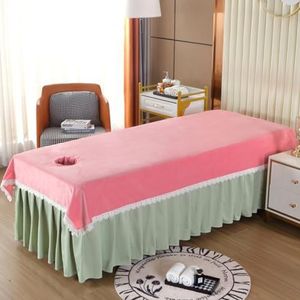 Pink(h),120x200cm,LDLCYCN Fluweel Massage Bed Cover Laken Comfortabele Zachte Schoonheid Bed Cover Stofdichte Massagetafel Laken Voor Salons Spa Therapeuten Massagetafel Matrashoes Wasbaar