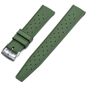 VISIYUBL Quick Release Tropic Rubber Watch Strap 20mm Vervanging Fit for Seiko SRP777J1 Duiken waterdichte armband horlogebanden (Color : Green, Size : 20mm)