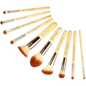 Eljjhah Make-up Borstels Set Bamboe Foundation Poeder Eyeliner Bronzer Beeldhouwen Pencel Maquiagem Professioneel Cosmetisch Gereedschap (Handvat Kleur: T136 10st)