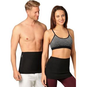 BeFit24 Unisex Nierwarmer van Merinowol en Katoen – Rug- en Niergordel voor Dames en Heren – Warm, Ademend, Zwart