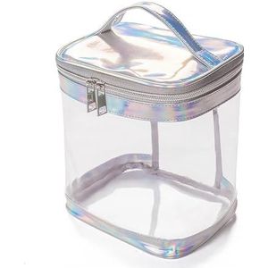 De transparante Draagbare Kosmetische Zak van pvc Waterdichte Toiletry Zak Reis, Zilver-lang, Eén maat