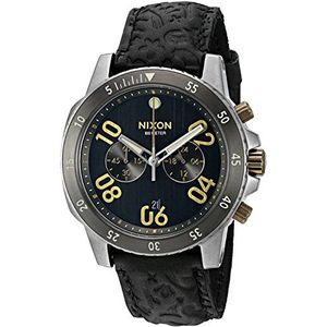 Nixon Men's Ranger Chrono Leather Black/Brass Watch