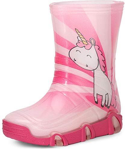 Ladeheid - LA-ZT-Szuwarek2020BW - Kinder Regenlaarzen - Rosa Einhorn - Rubberen Anti-Slip Zool