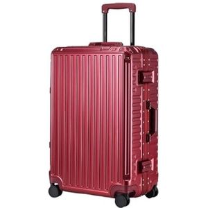 Koffer Modern Harde Ingecheckte Bagage Met Aluminium Frame, Koffer Zonder Ritssluiting En Spinnerwielen Handbagage (Color : A, Size : 24in)
