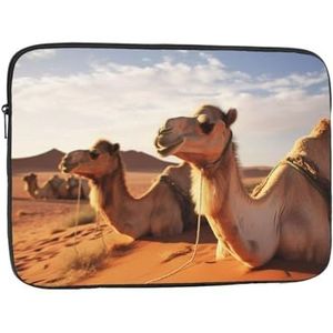 Camels Rest Desert Print Laptop Sleeve Shockproof Laptop Tas Case 10-17 Inch Waterdichte Computer Cover voor Kantoor Reizen