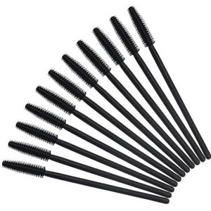 50 Stuks Siliconen Mascara Wands Wimper Applicator Borstel Wimper Oogwimper Oogmake-up Applicators Wenkbrauw Make-up Gereedschap Zwart Zwart
