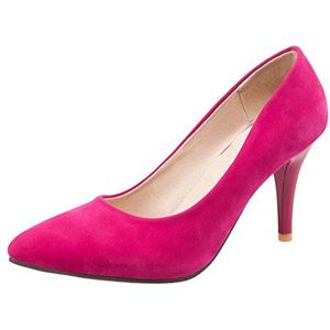 Onewus Damesjurk Pumps Pointed Toe Slip-On schoenen voor werk en dating, fuchsia, 44 EU