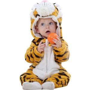 Teigetje kostuum peuter, warm en comfortabel babykostuum peuter Halloween kostuum, cartoon dier ontwerp peuter jongen/377 (Color : Tiger, Size : 70)