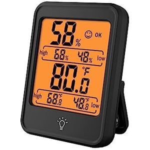 LCD Digitale Thermometer Hygrometer Indoor Kamertemperatuur Vochtigheidsmeter Sensormeter Weerstation(MC41 Black)