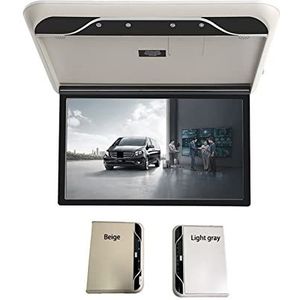 Auto Hoofdsteun Speler, 19 Inch Auto Monitor Hd Lcd-scherm Auto Video Playe 1080P Auto Plafond Dak Mount Display Draagbare Multimedia Tv Link(19 inch Light gray)