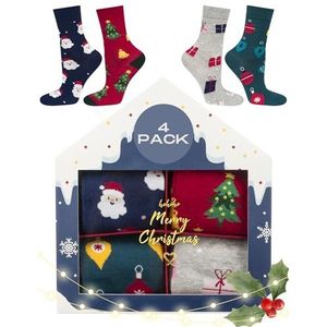 soxo Kerst Sokken Heren Cadeau Voor Vrouwen Kerstsokken Christmas Gift Socks Sinterklaas 4 Paar 35-40 Kerstbox 5