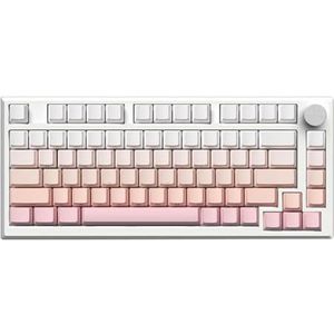 QPSJXN MK750 82 Bluetooth Wireless 2.4G Tri-Mode RGB Backlight Mechanisch Keyboard Hot Swap DIY (White Sakura)