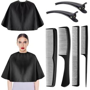 KUBDPQOR Kapperscape - Verstelbare Beschermende Cape voor Make-up, Waterproof Kapper Doek voor Thuis en Kappers, Zwart, Eén Maat: Perfect voor Iedereen, van Hobbyisten tot Professionals