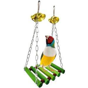 Huisdier Papegaai Kauwspeelgoed Bell Touw Vogel Kleurrijke Swing Kooi Baars Katoen Speelgoed Rotan Opknoping Swing Papegaai voor Kerstmis