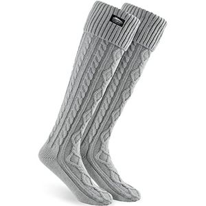 CityComfort Kniekousen voor dames, kniekousen, hoge sokken voor dames, grijs, Einheitsgröße